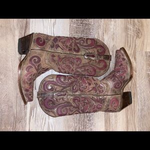 Purple Inlay Corral Boots